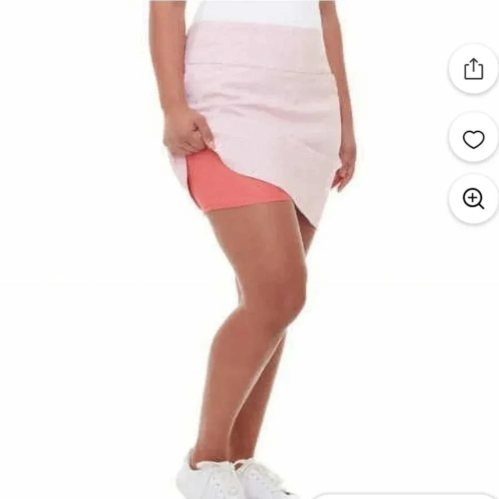 S.C. & Co. Athletic Skort Pink White Sz L Tennis Golf Sporty Activewear - Picture 1 of 8